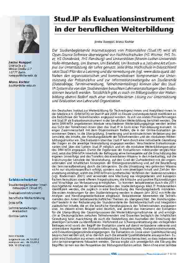 [doc_201308] Stud.IP als Evaluationsinstrument in der beruflichen Weiterbildung