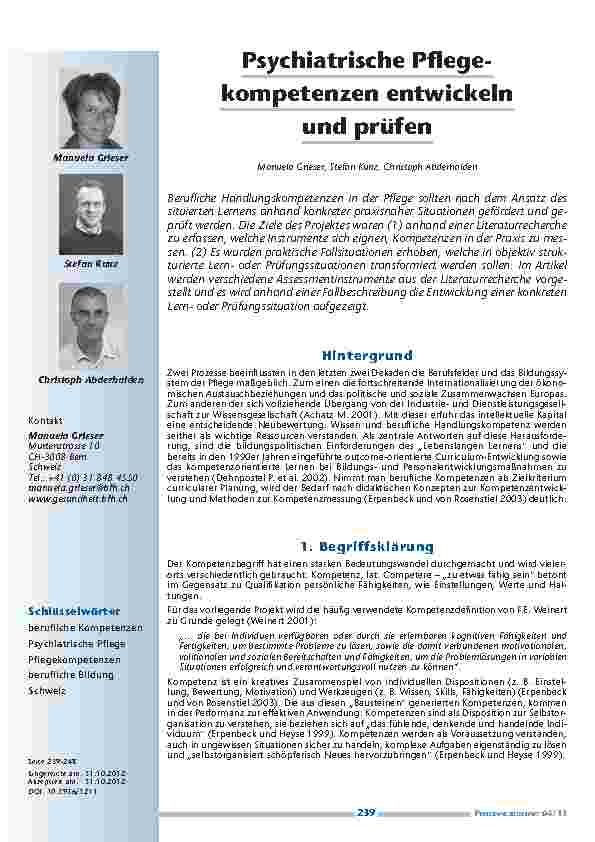 [doc_201292] Psychiatrische Pflegekompetenzen entwickeln und prüfen