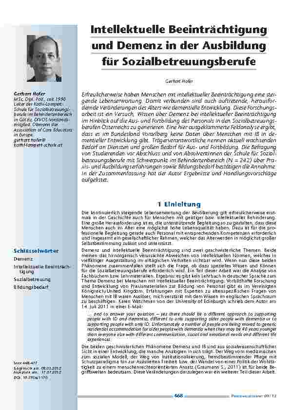 [doc_201245] Intellektuelle Beeinträchtigung und Demenz in der Ausbildung für Sozialbetreuungsberufe