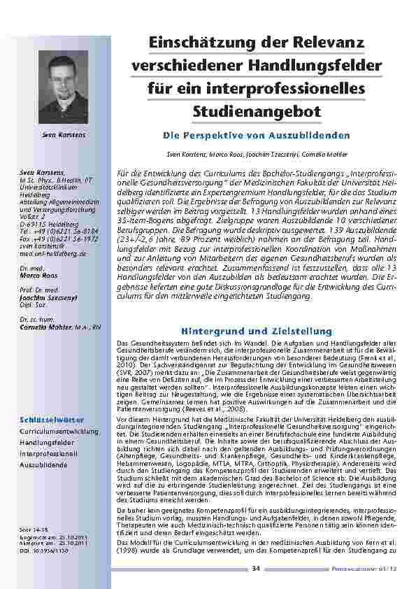 [doc_201198] Einschätzung der Relevanz verschiedener Handlungsfelder für ein interprofessionelles Studienangebot: Die Perspektive von Auszubildenden