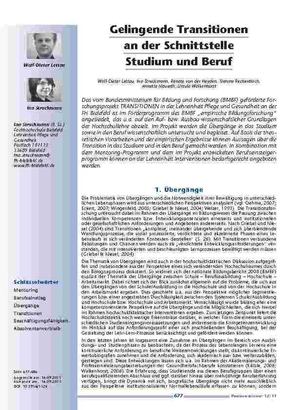 [doc_201191] Gelingende Transitionen an der Schnittstelle Studium und Beruf
