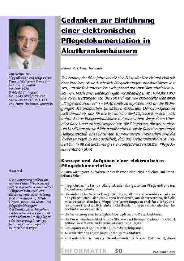 [doc_201095] Gedanken zur Einführung einer elektronischen Pflegedokumentation in Akutkrankenhäusern