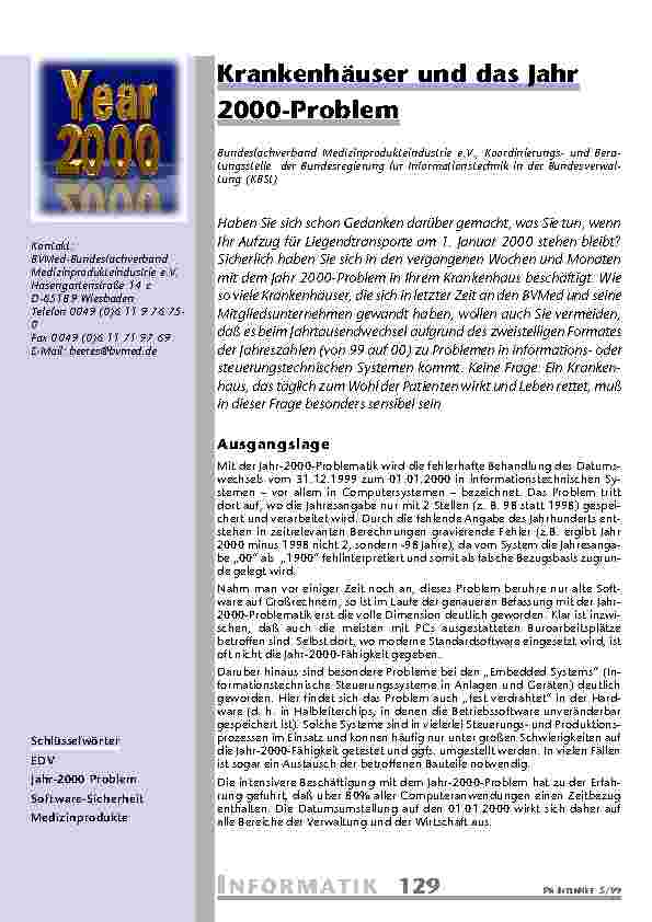 [doc_201067] Krankenhäuser und das Jahr 2000-Problem