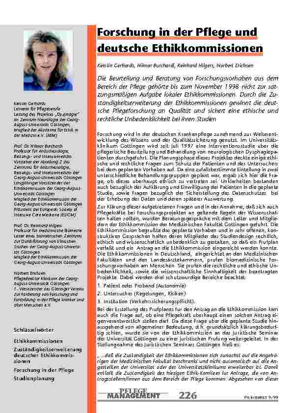 [doc_201042] Forschung in der Pflege und deutsche Ethikkommissionen