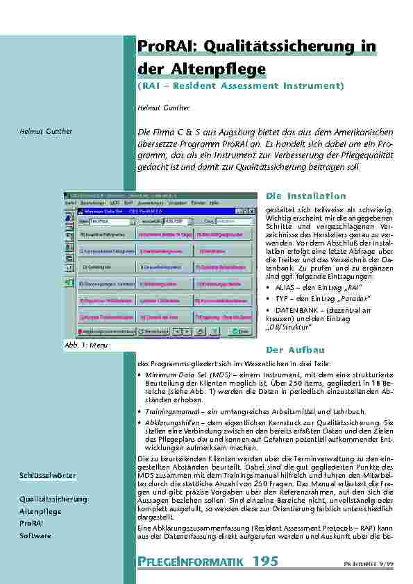 [doc_201037] ProRAI: Qualitätssicherung in der Altenpflege