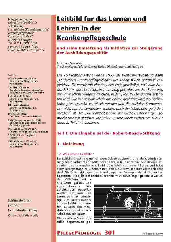 [doc_201019] Leitbild für das Lernen und Lehren in der Krankenpflegeschule