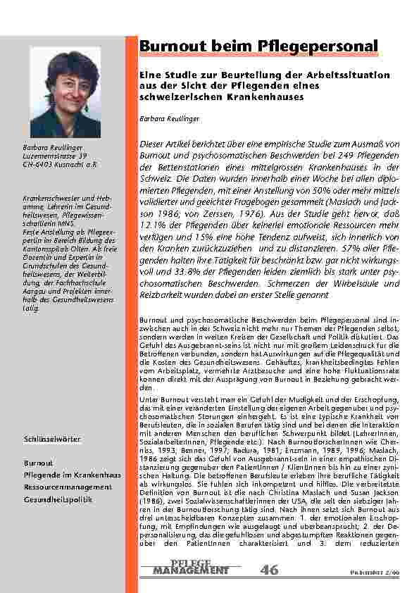 [doc_201006] Burnout beim Pflegepersonal