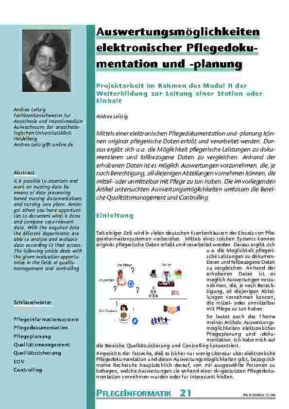 [doc_201003] Auswertungsmoglichkeiten elektronischer Pflegedokumentation und - planung