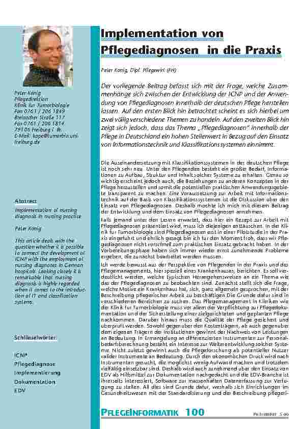 [doc_200984] Implementation von Pflegediagnosen in die Praxis