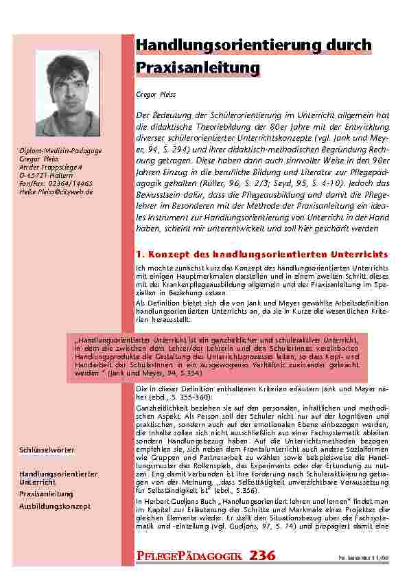 [doc_200956] Handlungsorientierung durch Praxisanleitung