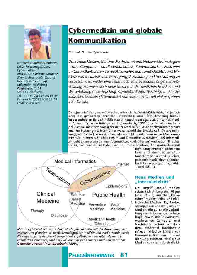 Cybermedizin und globale Kommunikation