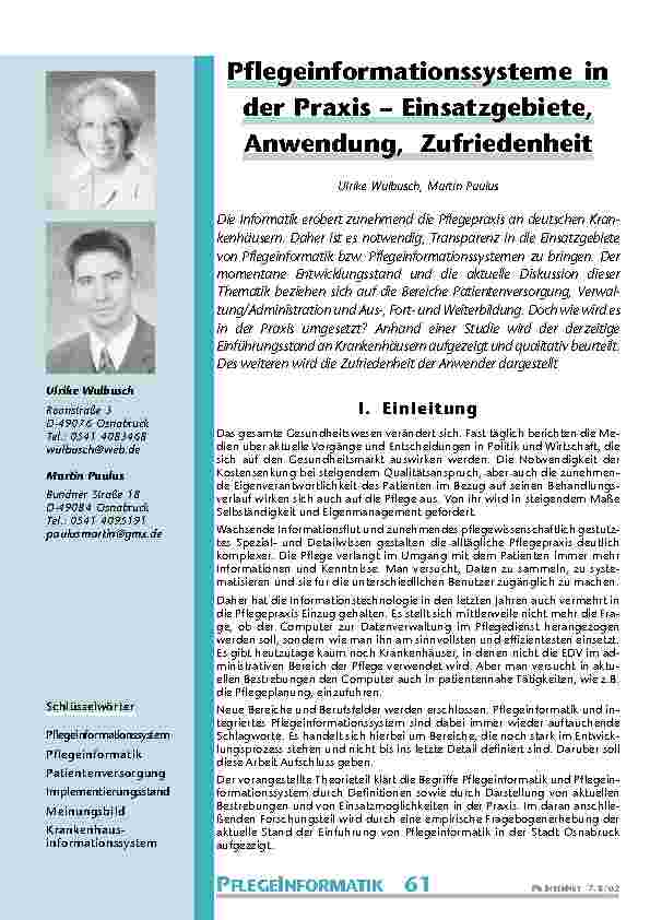 [doc_200814] Pflegeinformationssysteme in der Praxis – Einsatzgebiete, Anwendung, Zufriedenheit