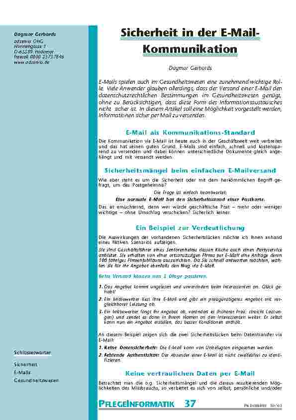 Sicherheit in der E-Mail-Kommunikation
