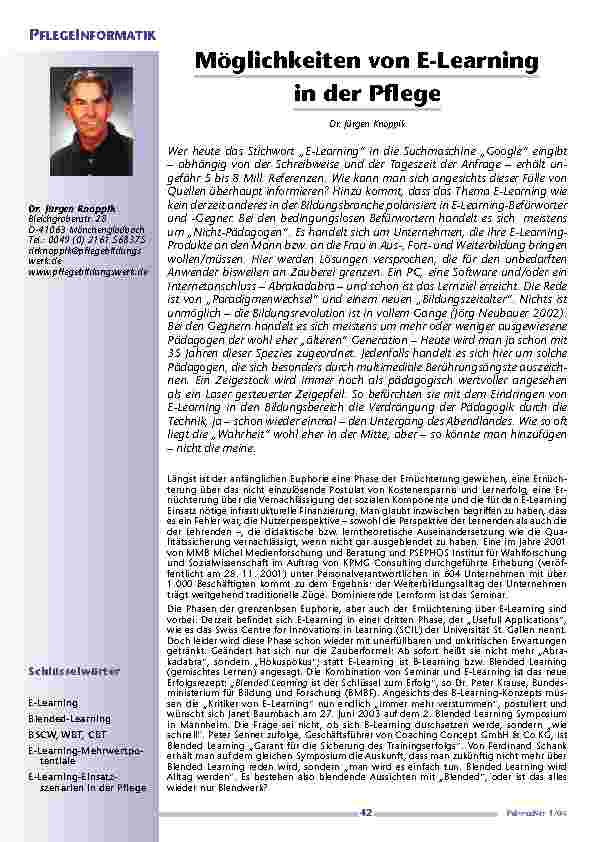 [doc_200690] Möglichkeiten von E-Learningin der Pflege