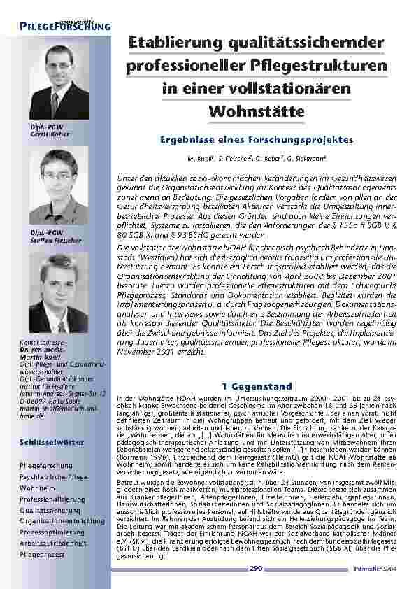 [doc_200656] Etablierung qualitätssichernderprofessioneller Pflegestrukturenin einer vollstationärenWohnstätte