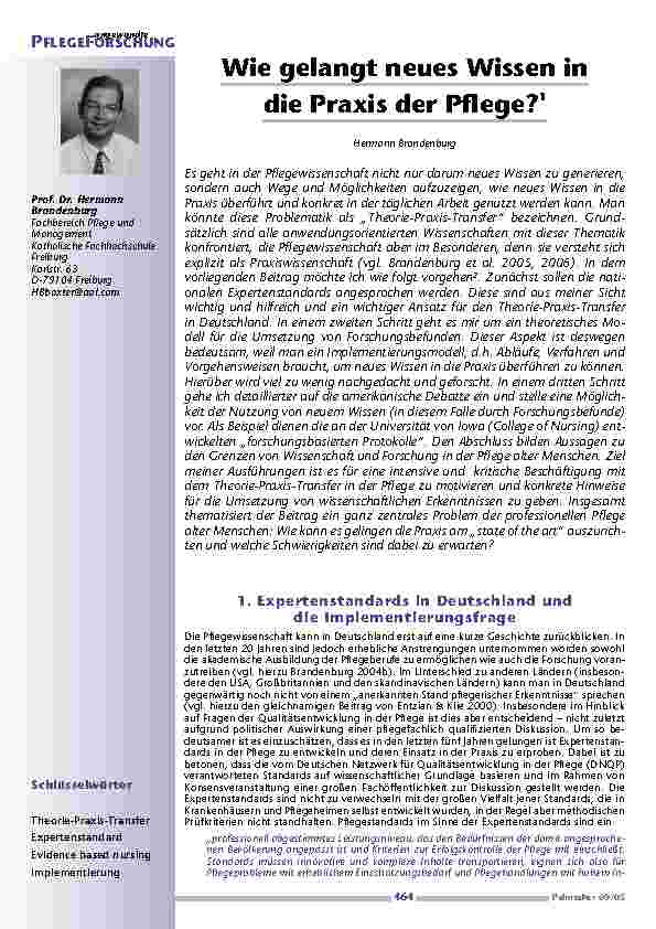 [doc_200544] Wie gelangt neues Wissen in die Praxis der Pflege?