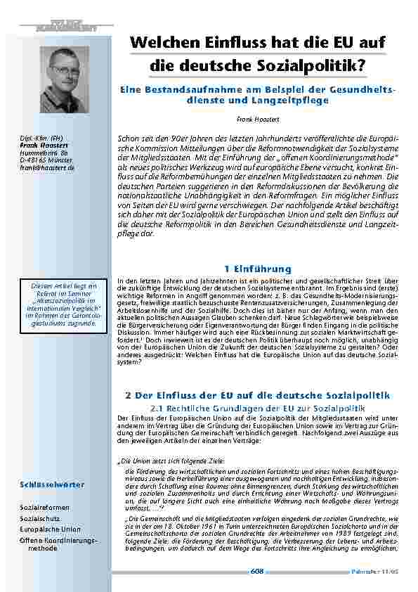[doc_200525] Welchen Einfluss hat die EU auf die deutsche Sozialpolitik?