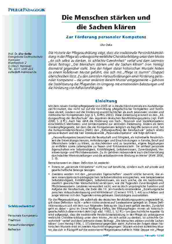 [doc_200520] Die Menschen stärken und die Sachen klären