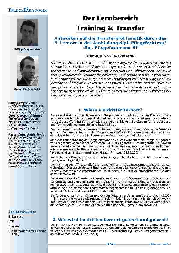 [doc_200475] Der Lernbereich Training und Transfer