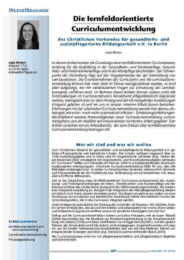 [doc_200462] Die lernfeldorientierte Curriculumentwicklung