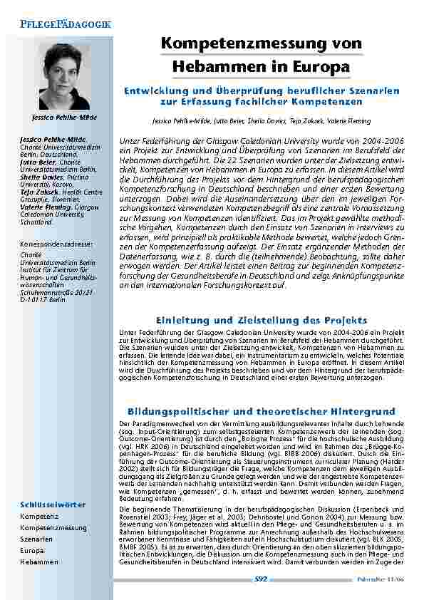 [doc_200439] Kompetenzmessung vonHebammen in Europa