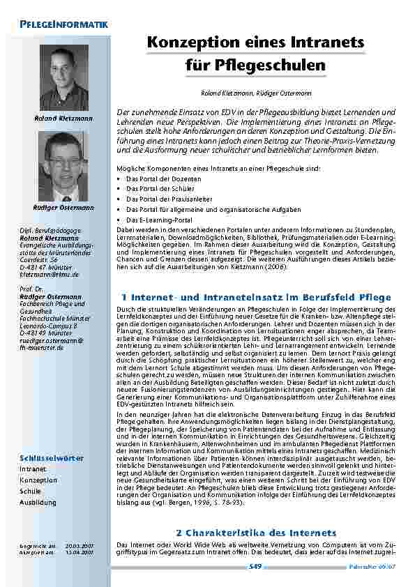 [doc_200362] Konzeption eines Intranets für Pflegeschulen
