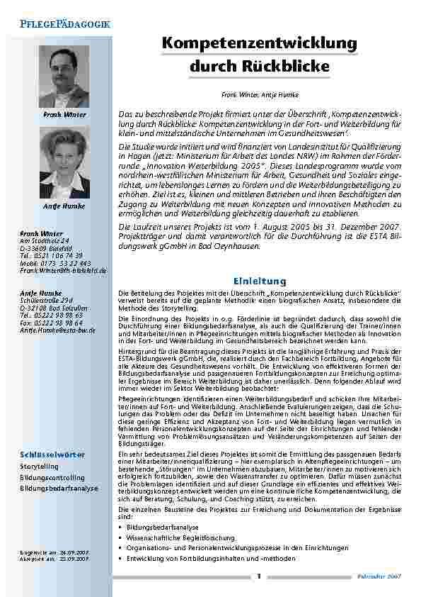 [doc_200301] Kompetenzentwicklung durch Rückblicke