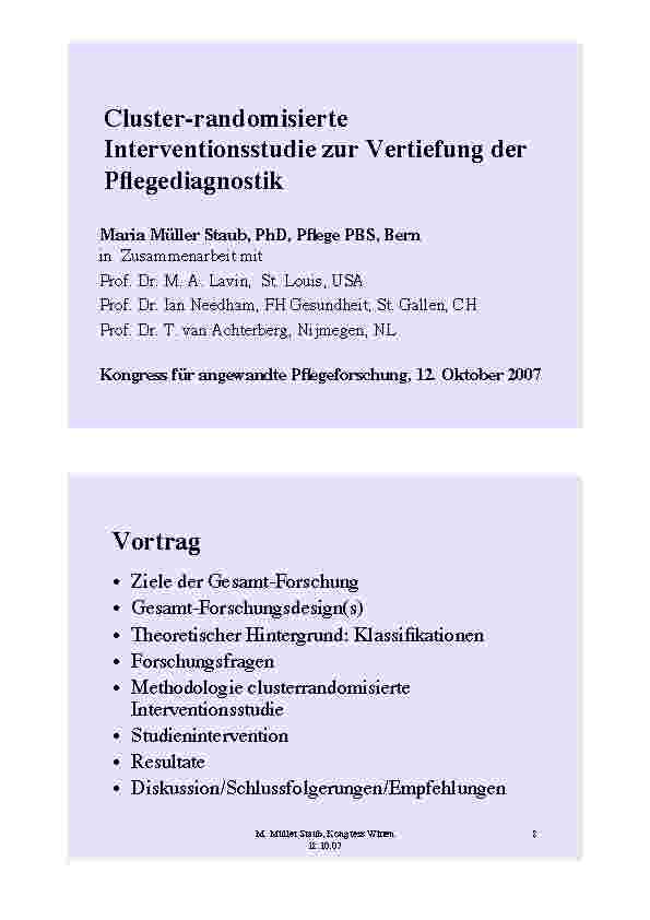 Cluster-randomisierte Interventionsstudie zur Vertiefung der Pflegediagnostik