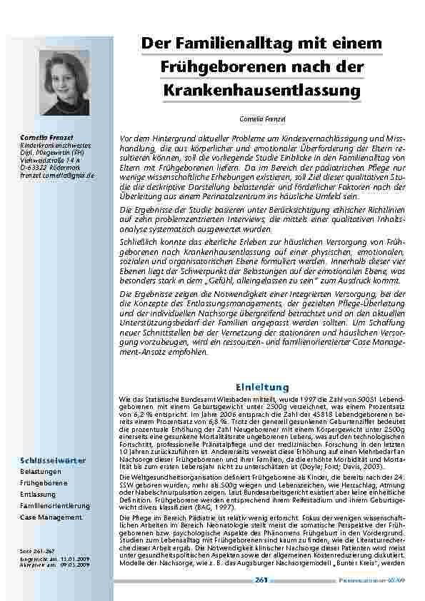 [doc_200153] Der Familienalltag mit einem Frühgeborenen nach der Krankenhausentlassung