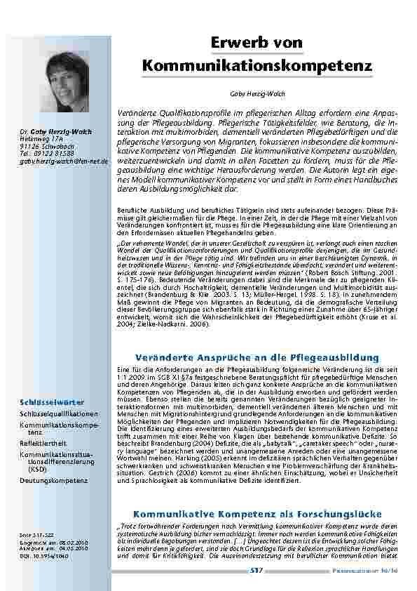 Erwerb von Kommunikationskompetenz