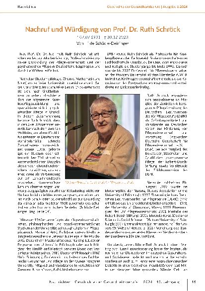 [doc_315911] Nachruf und Würdigung von Prof. Dr. Ruth Schröck