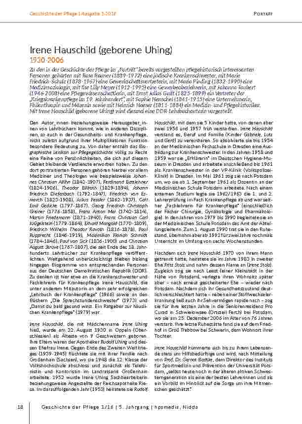 [doc_203086] Portrait: Irene Hauschild (geborene Uhing)