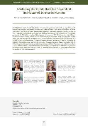 [doc_570980] Förderung der interkulturellen Sensibilität im Master of Science in Nursing