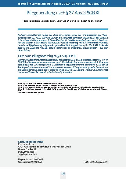 [doc_542968] Pflegeberatung nach § 37 Abs. 3 SGB XI