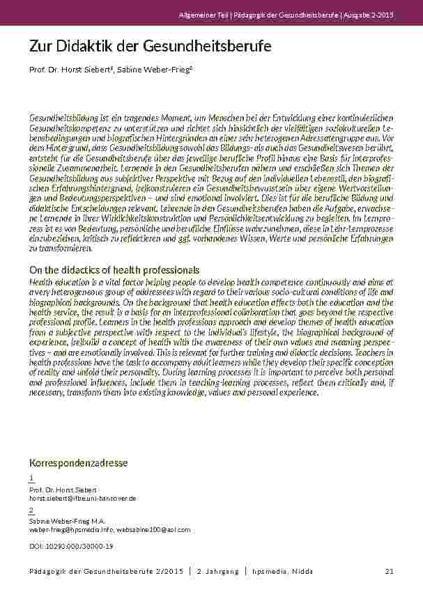 [doc_201920] Zur Didaktik der Gesundheitsberufe