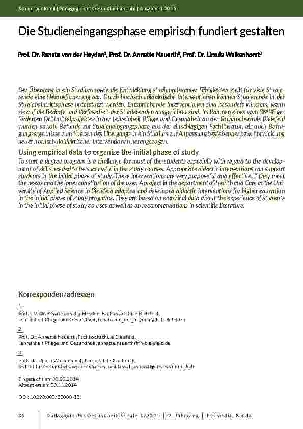 [doc_201908] Die Studieneingangsphase empirisch fundiert gestalten