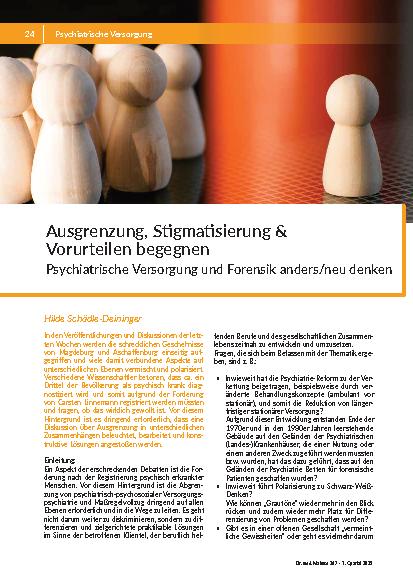 [doc_325167] Ausgrenzung, Stigmatisierung & Vorurteilen begegnen. Psychiatrische Versorgung und Forensik anders/neu denken