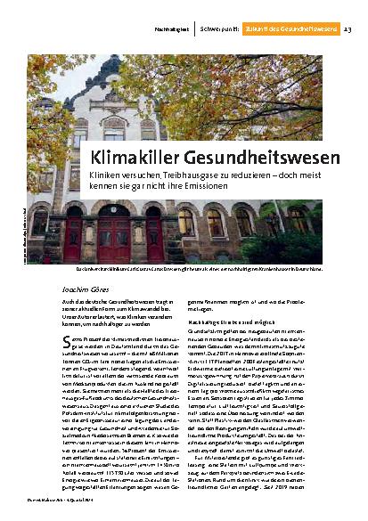 Klimakiller Gesundheitswesen: Kliniken versuchen, Treibhausgase zu reduzieren – doch meist kennen sie gar nicht ihre Emissionen