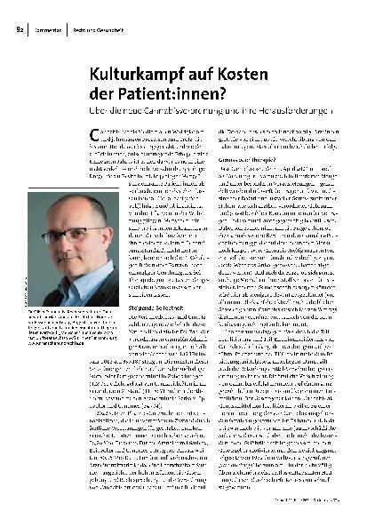 [doc_318295] Kulturkampf auf Kosten der Patient:innen?