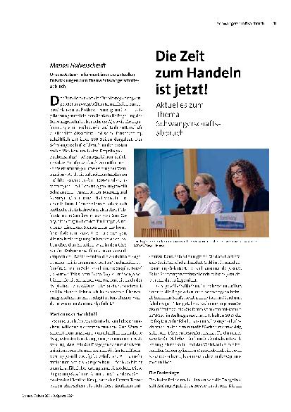 [doc_318269] Die Zeit zum Handeln ist jetzt! Aktuelles zum Thema Schwangerschaftsabbruch.