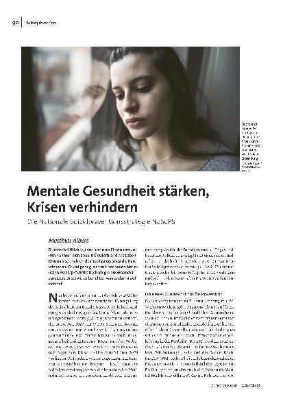 [doc_315560] Mentale Gesundheit stärken, Krisen verhindern. Die Nationale Suizidpräventionsstrategie NaSuPS.