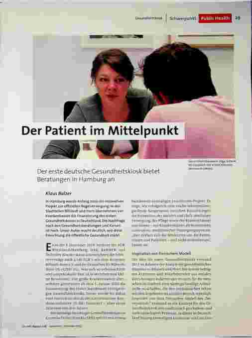 Der erste deutsche Gesundheitskiosk bietet Beratungen in Hamburg an.