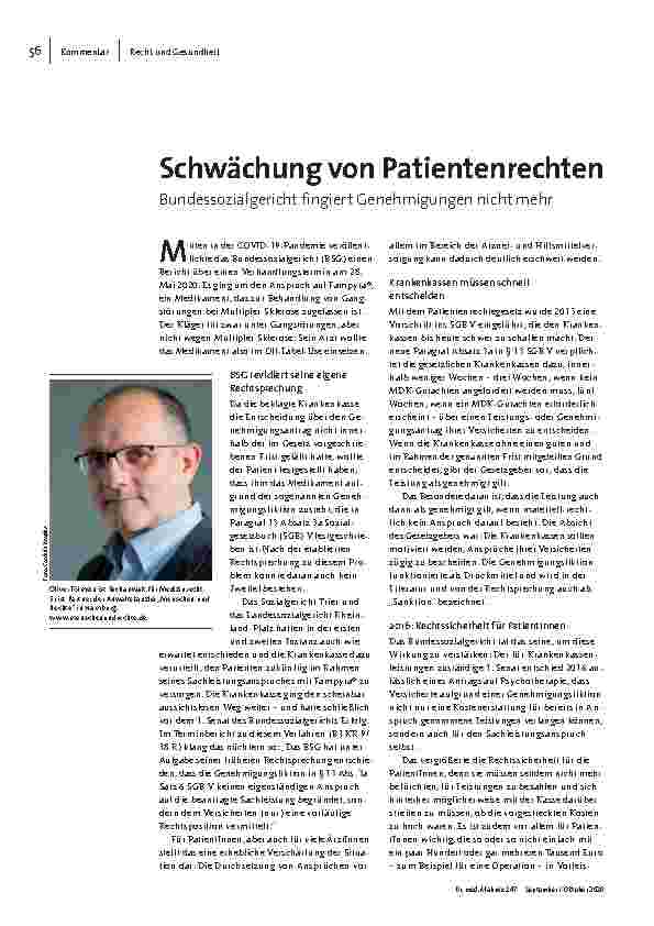Schwächung von Patientenrechten: Bundessozialgericht fälscht Genehmigungen nicht mehr.