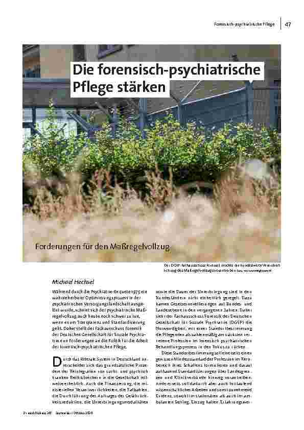 [doc_205009] Die forensisch-psychiatrische Pflege stärken