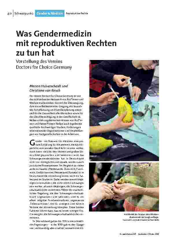 Was Gendermedizin mit reproduktiven Rechten zu tun hat