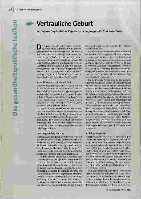 Vertrauliche Geburt