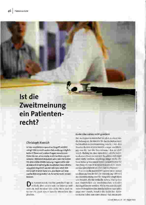 [doc_160286] Ist die Zweitmeinung ein Patienten-recht?