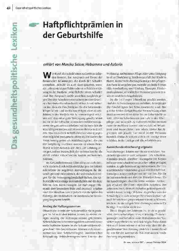 [doc_147331] Haftpflichtprämien in der Geburtshilfe