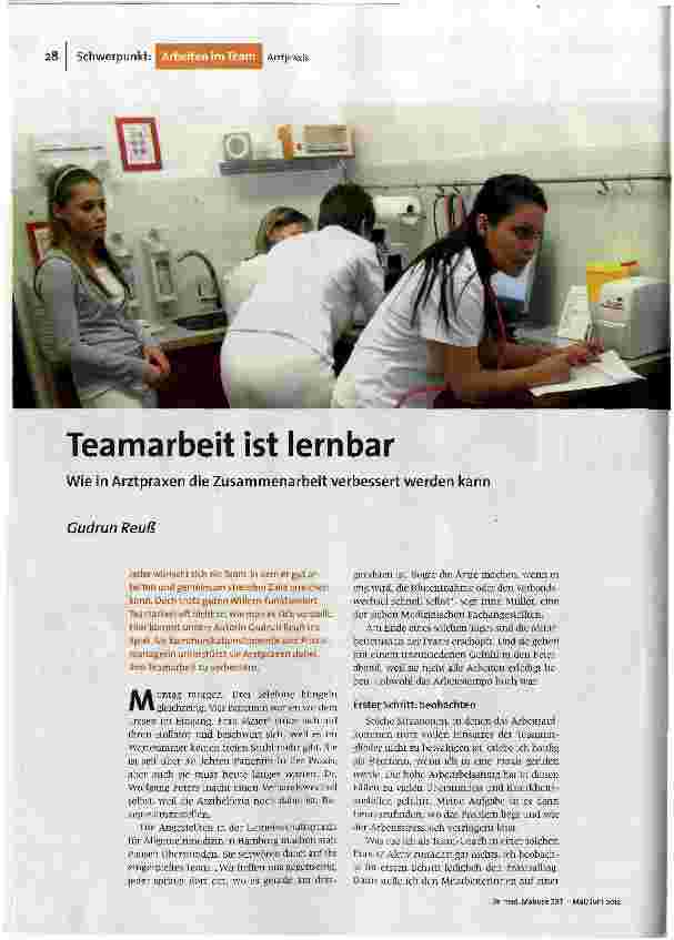 [doc_134060] Teamarbeit ist lernbar