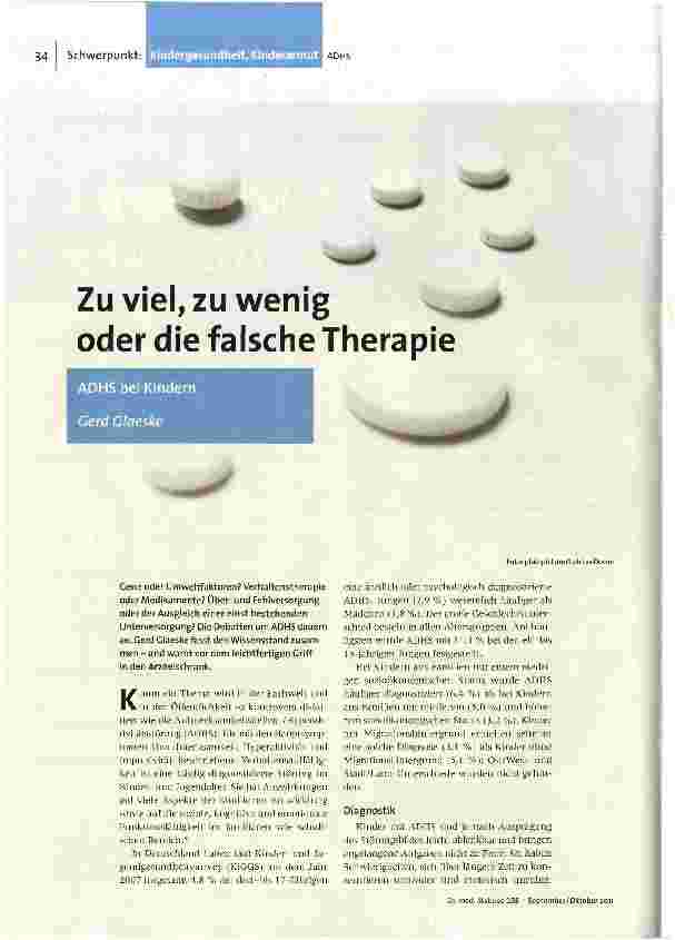 [doc_127644] Zu viel, zu wenig oder die falsche Therapie